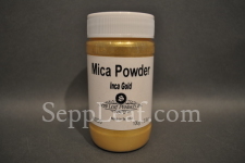 Sepp Gilding Workshop: Inca Gold Mica Powder, 3.5oz clear plastic jar @ seppleaf.com
