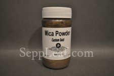 Sepp Gilding Workshop: Custom Gold Mica Powder, 3.5oz clear plastic jar @ seppleaf.com