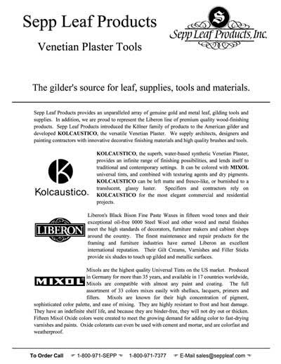 Kolcaustico Venetian Plaster - SeppLeaf Products