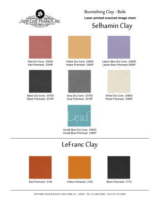 Color Chart, Selhamin Burnish Clay @ seppleaf.com