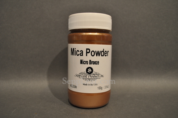 Sepp Gilding Workshop: Micro Bronze Mica Powder, 3.5oz clear plastic jar @ seppleaf.com