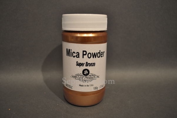 Sepp Gilding Workshop: Super Bronze Mica Powder, 3.5oz clear plastic jar @ seppleaf.com