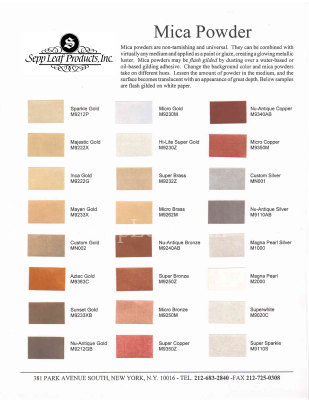 Color Chart, Mica Powders, 24 Colors @ seppleaf.com