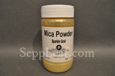 Sepp Gilding Workshop: Sparkle Gold Mica Powder, 3.5oz clear plastic jar @ seppleaf.com