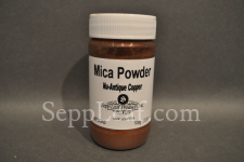 Sepp Gilding Workshop: Nu-Antique Copper Mica Powder, 3.5oz clear plastic jar @ seppleaf.com
