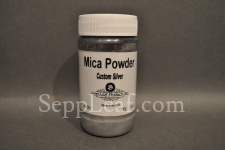 Sepp Gilding Workshop: Custom Silver Mica Powder, 3.5oz clear plastic jar @ seppleaf.com