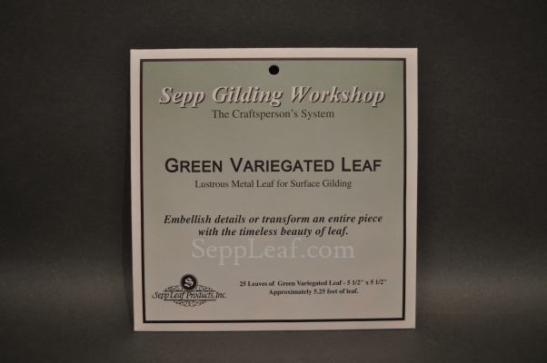 Sepp Gilding Workshop: Green Variegated Leaf, 1 Book, 25 leaves @ seppleaf.com